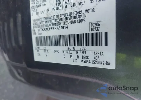 2011 Ford Ranger Sport z USA, uszkodzony, nr VIN 1FTKR4EE8BPA82614